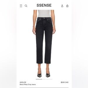 👖AGOLDE Black Riley Crop Jeans